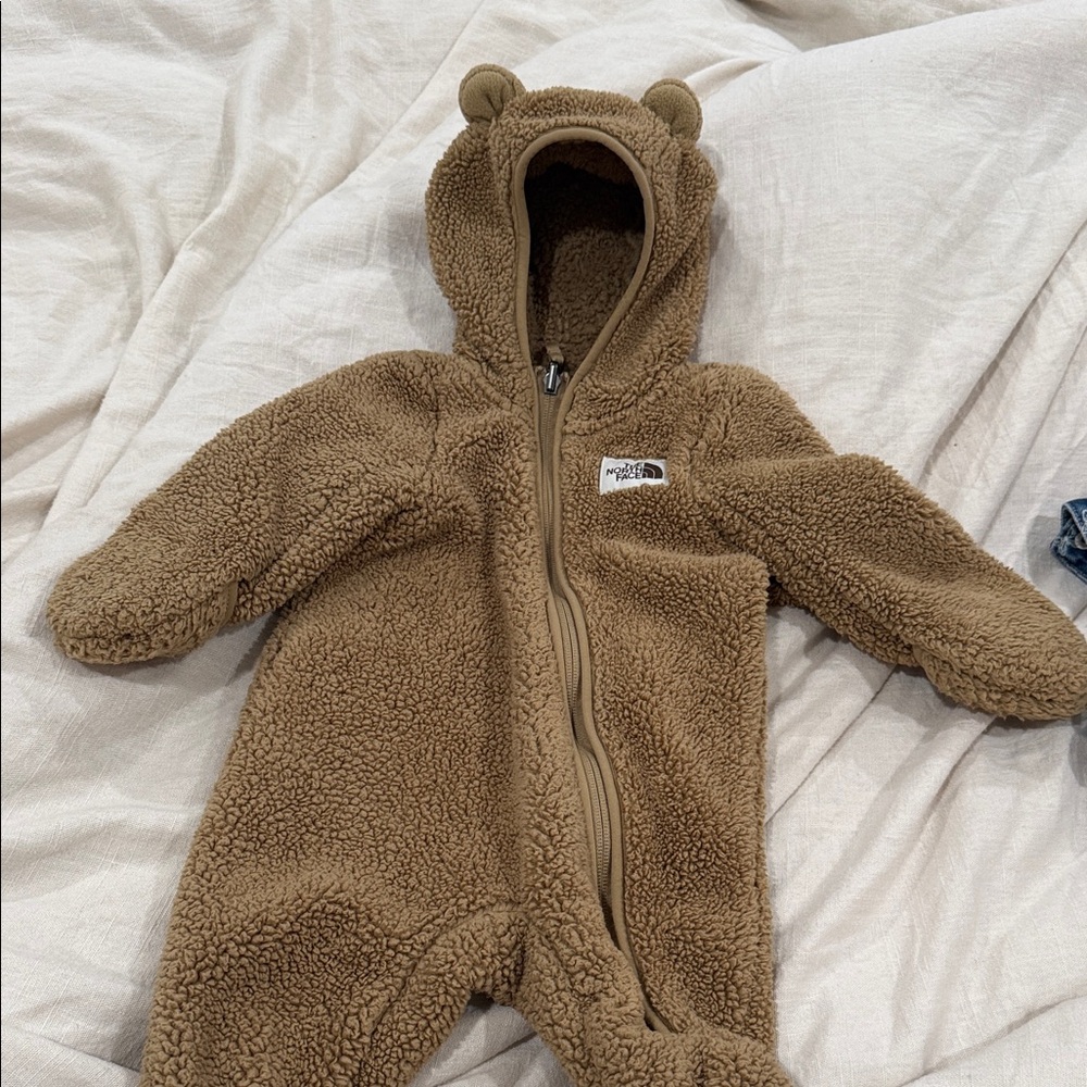The North Face Tan Fleece Bear Footie